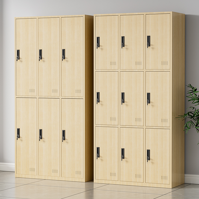 2-tier Employee Lockers with Installation Required, Full Assembly Needed, Mirrored, Ventilated Door, Four Compartments/Six Compartments, 2-Wide/3-Wide