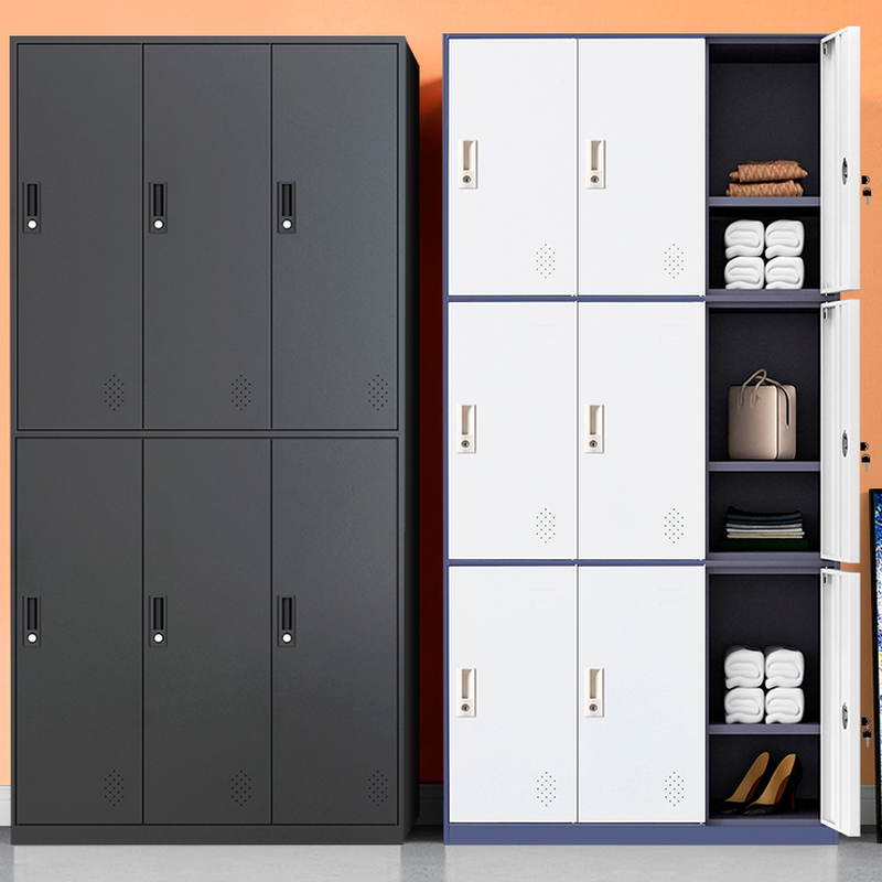 2-layer/4-layer/3-layer Employee Lockers with Installation Required and Full Assembly Needed, Ventilated Doors, 10 or More Compartments/9 Compartments/6 Compartments, 3-Wide/2-Wide, and Locker Base