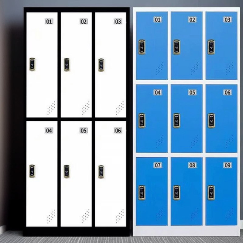 2-layer/3-layer Employee Lockers with Installation Required, Partial Assembly, Shoe Storage, 9/6/Four Compartments, 3-Wide/2-Wide, and Locker Base