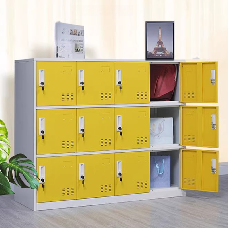 2-tier/4-layer/3-layer 3-Wide/2-Wide Employee Lockers with Ventilated Doors, 10 or More Compartments/Nine Compartments/6 Compartments & Locker Base, Partial Assembly, Installation Required