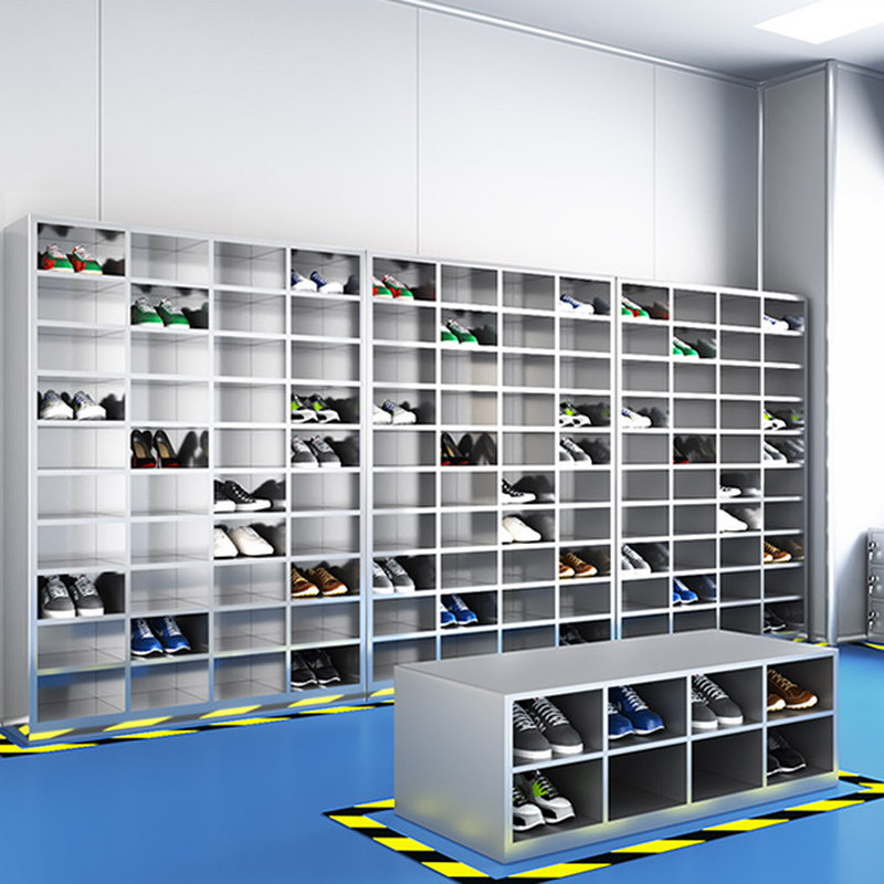 Metallic Stainless Steel 6 or more Tier Employee Lockers with Shoe Storage, 10 or More Compartments, 3-Wide/4-Wide/5-Wide or more