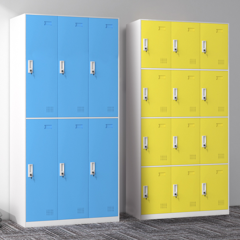 Versatile 2-tier/4-tier/3-tier Employee Lockers with Installation Required and Partial Assembly, Featuring Shoe Storage and 10 or More Compartments in 3-Wide/2-Wide Configuration with Locker Base