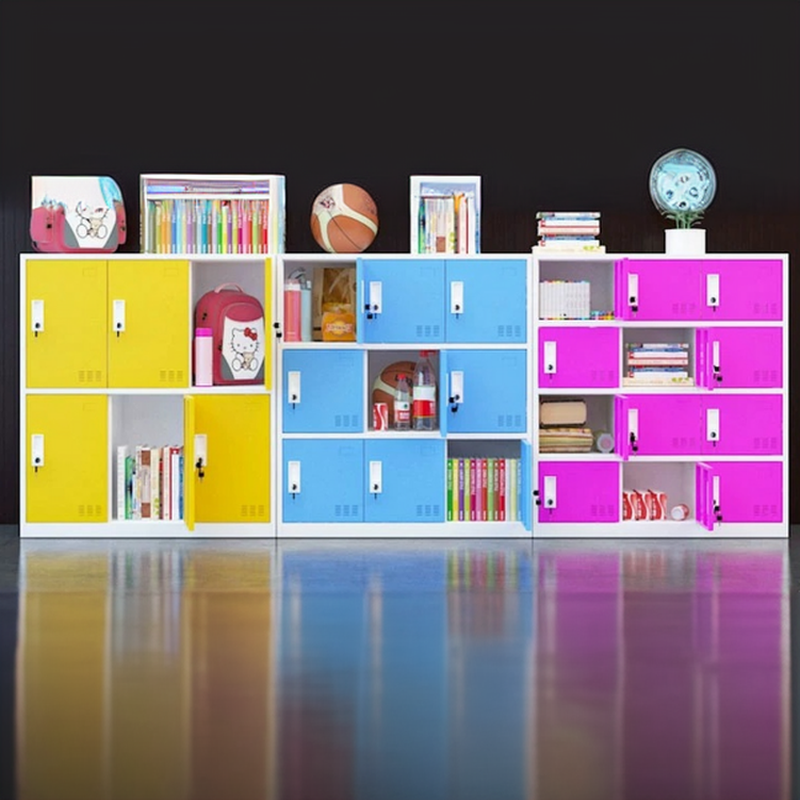 2-tier/4-layer/3-layer School Lockers with Installation Required and Full Assembly Needed, Featuring 10 or More Compartments/Nine Compartments/6 Compartments, 3-Wide/2-Wide, and Locker Base Included