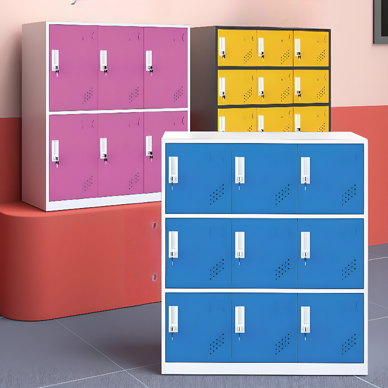 2-tier/4-layer/3-layer School Lockers with Installation Required, Full Assembly Needed, Ventilated Doors, 10 or More Compartments/Nine Compartments/6 Compartments, 3-Wide/2-Wide