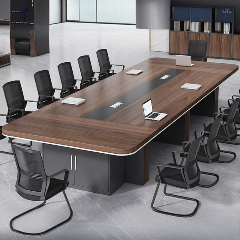 Auburn Modern Simple Style Meeting Table with Waterproof Rectangle Top for Seats 12+ in Engineered Wood