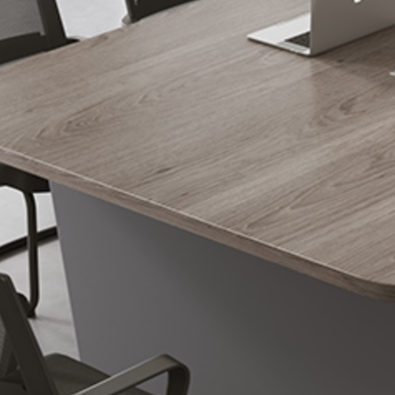 Dove Grey Modern Simple Style Meeting Table with Anti-stain Rectangle Top for Seats 12+ in Engineered Wood