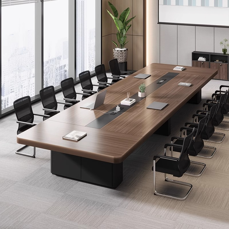 Auburn Modern Simple Style Meeting Table with Scratch Resistant Rectangle Top for Seats 12+ in Engineered Wood