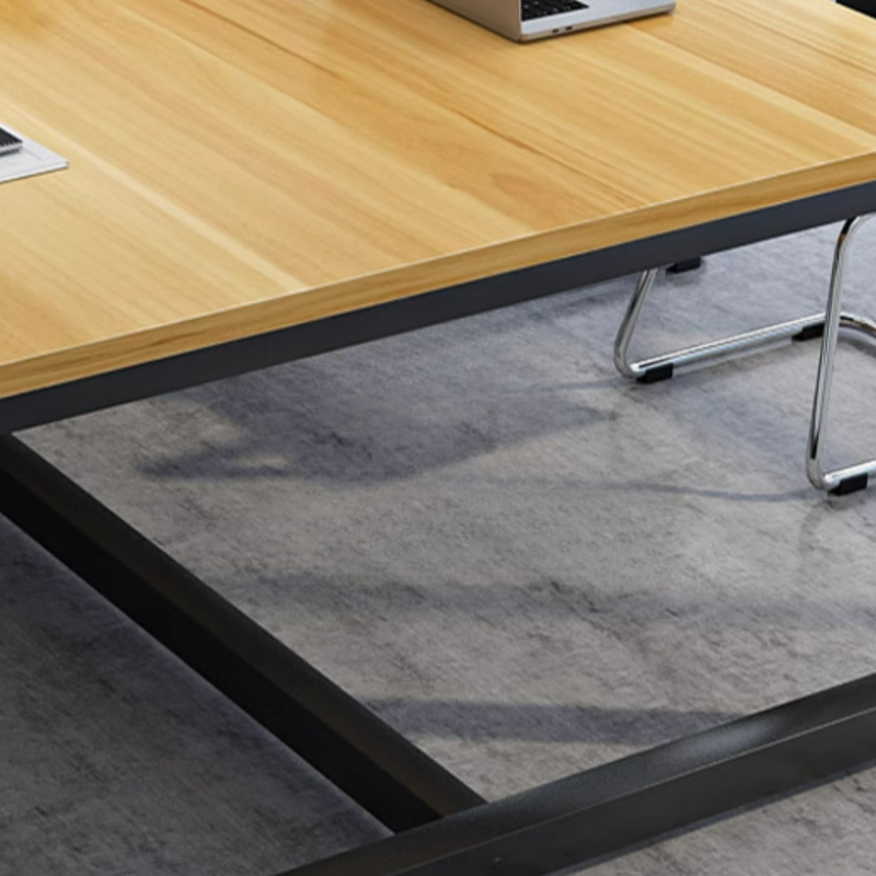 Natural Finish Modern Simple Style Meeting Table, Scratch Resistant, Rectangle Top, Seats 6 to 12, Engineered Wood