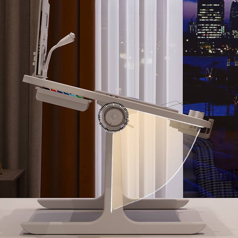 Notebook Holder with Compartment Drawer, Table Installation, and 1 Outlet