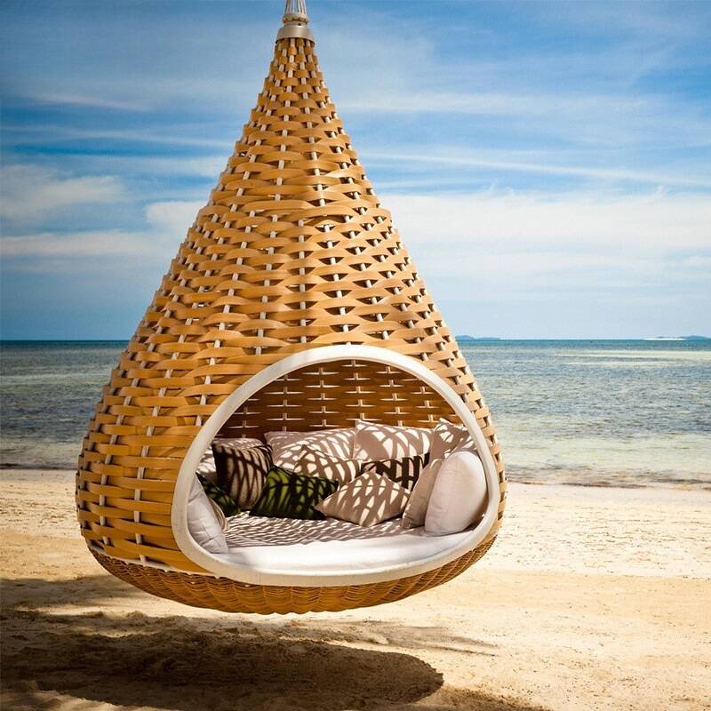 Tropical Wood Grain Alloy Hanging Porch Swing for 3/Seating for 2, Upholstered
