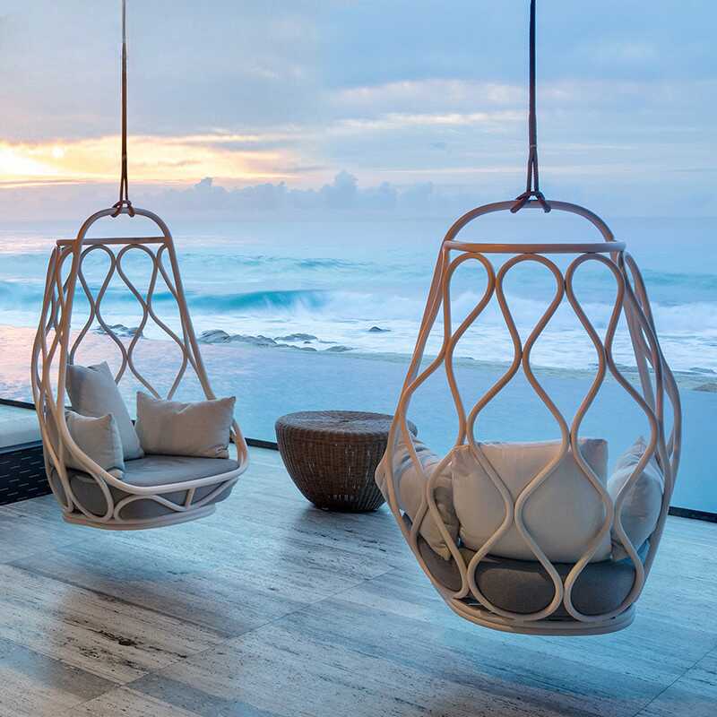 Old School Aluminum Hanging Porch Swing with Upholstered Cushions