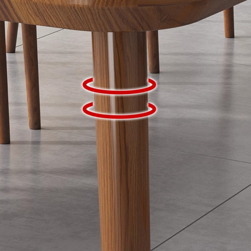 Auburn Minimalist Meeting Table with Anti-stain Durability, Rectangle Shape for 6-person Seat, Solid Wood Top