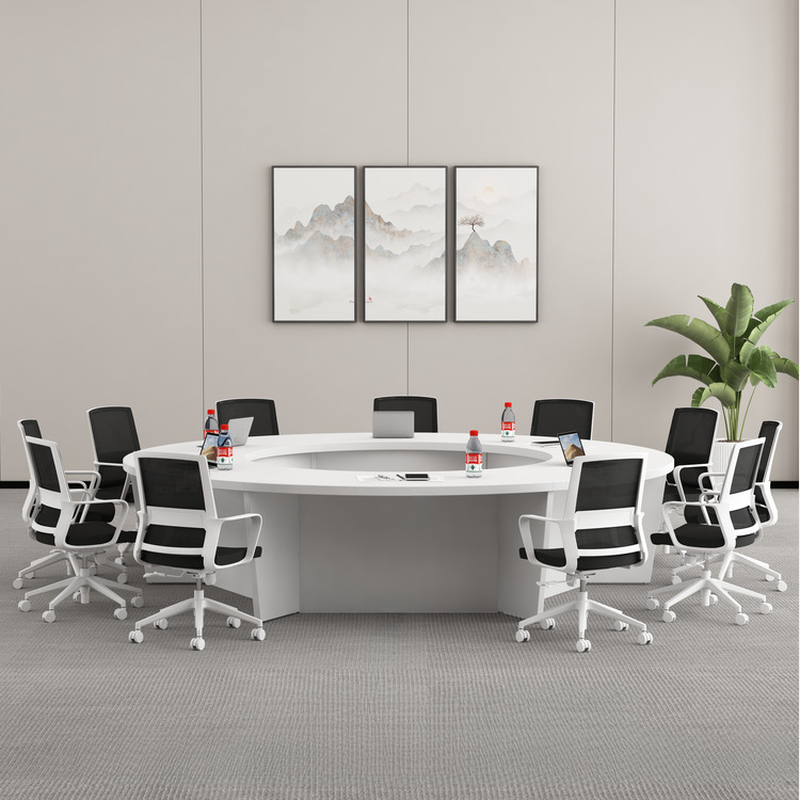 Simple Round Office Conference Table for 6/10/8 with Manufactured Wood Top