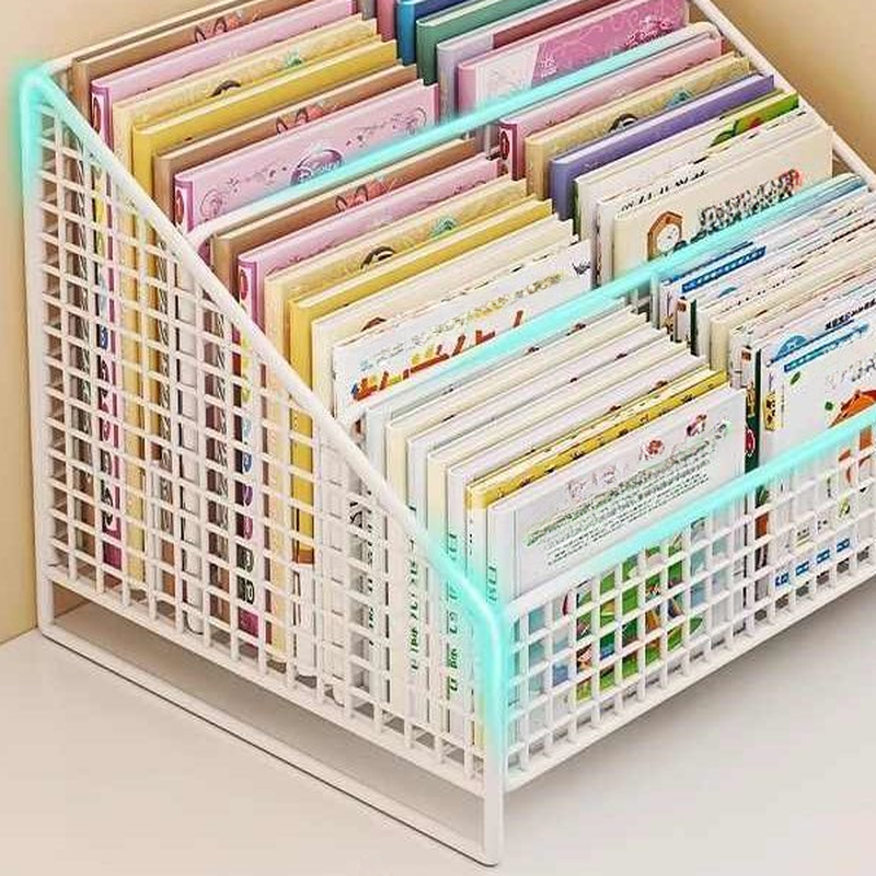 Modern Metal Magazine Rack with Length 15 in & Above/11 To 15 in, Height 7 To 9.9 in, Shelves, and Divider