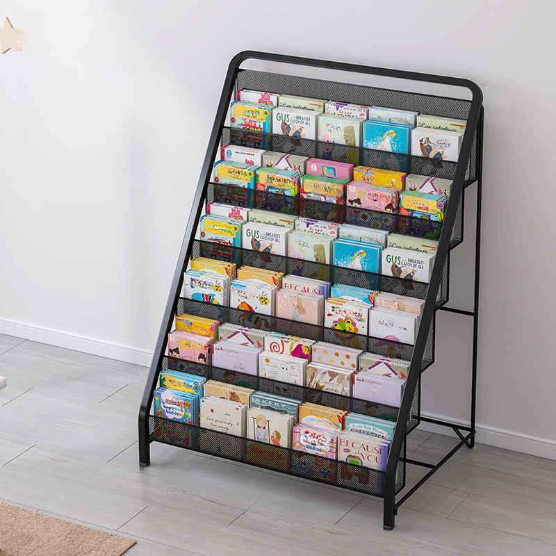 Modern Metal Magazine Rack with Shelves, 15 in & Above Length, 10 in & Above Height, and Divider