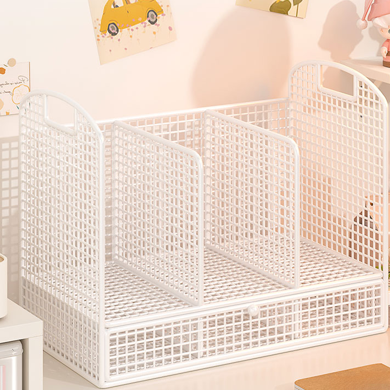 Modern/Lavish Metal Magazine Rack with Shelves and Divider, Length 11 To 15 in, Height 10 in & Above