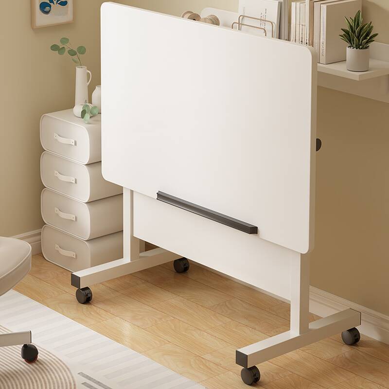 Casual Composite Wood Laptop Cart with Adaptable Height, Swivel Wheels, and Tilt Feature