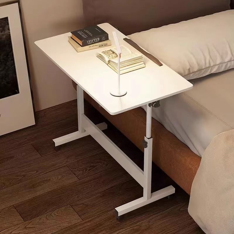 Casual/Industrial Composite Wood Laptop Cart with Adaptable Height, Swivel Wheels, and Tilt