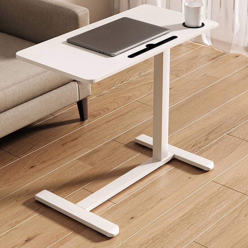 Composite Wood Laptop Cart with Adaptable Height, Pop Up Design, Swivel Wheels, Shelves, and Tilt Feature