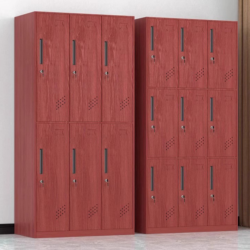 2-layer Mirrored Gym & Locker Room Lockers with Shoe Storage, Key Lock, Ventilated/Clear Doors, and 6/3/4 Compartments
