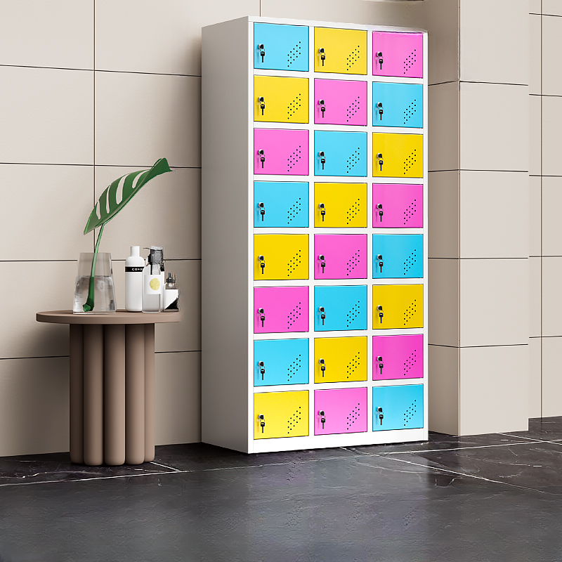 Modish 5-tier Employee Lockers with Installation Required and Partial Assembly, Ventilated Doors, 10 or More Compartments, 3-Wide