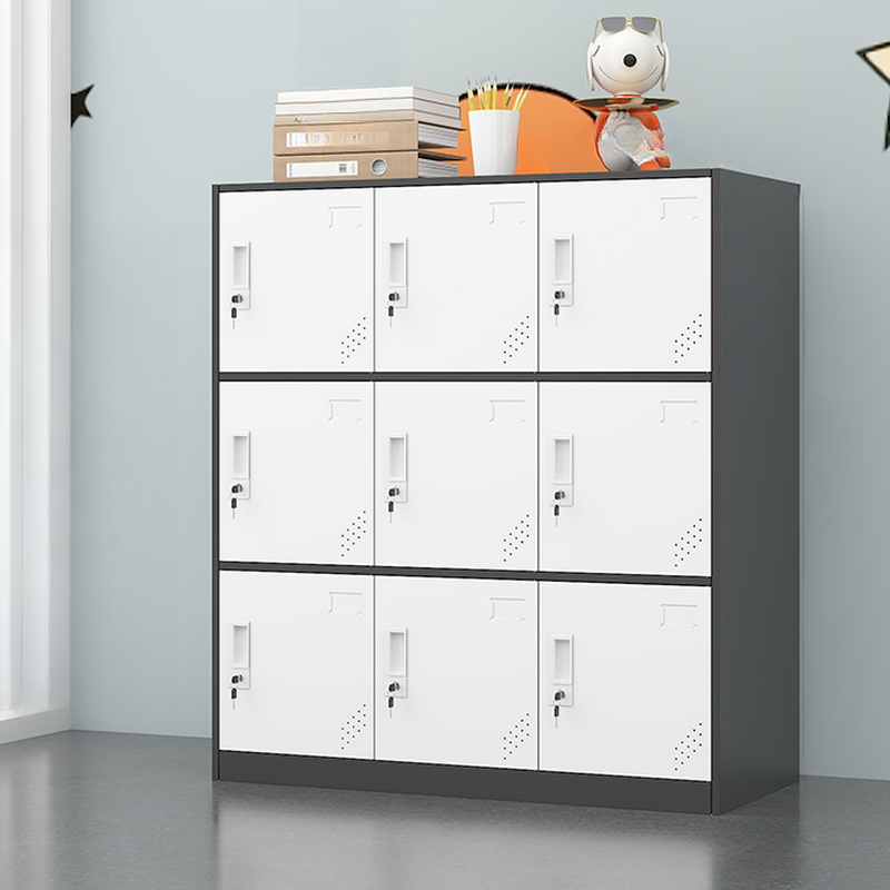 Steel 2-layer/3-layer/4-layer School Lockers with Key Locking and Ventilated Doors, Available in 6, 9, or 4 Compartments, 3-Wide/2-Wide