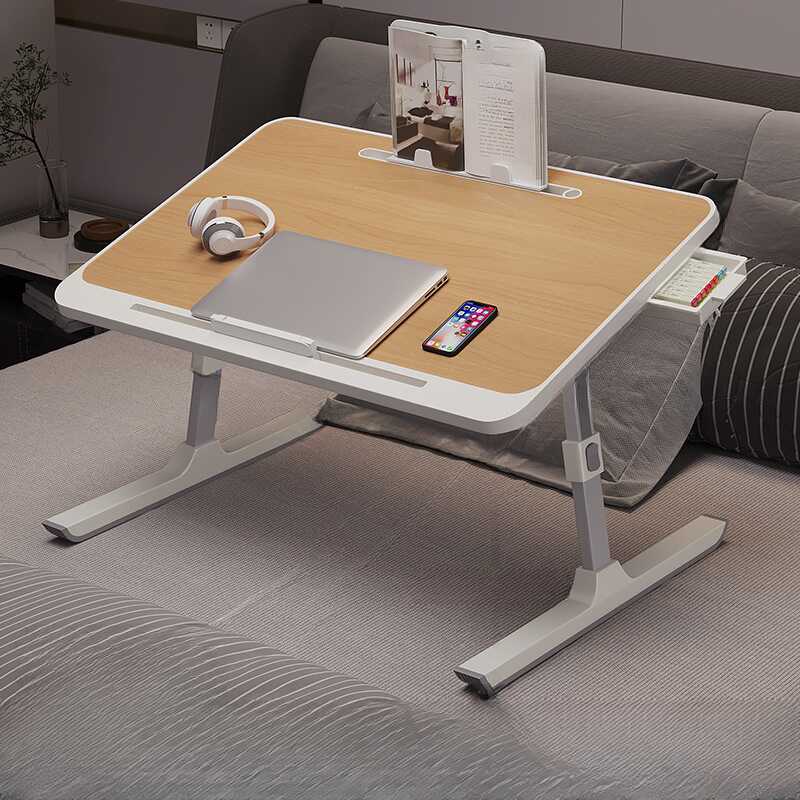 Casual Composite Wood Notebook Holder with Adaptable Height, Compartment, Tilt, and 4 Outlets