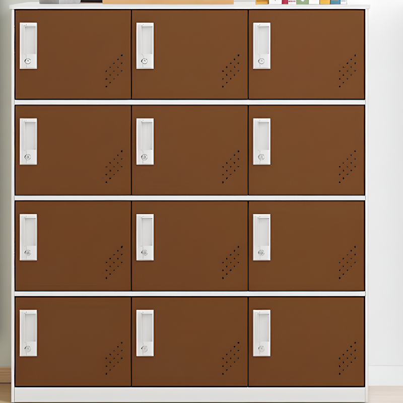 Iron 2-layer/4-layer/3-layer School Lockers with Installation Required, Partial Assembly, Ventilated Doors, 10 or More Compartments/Nine Compartments/6 Compartments, 3-Wide/2-Wide
