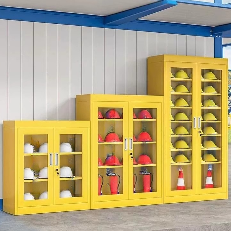 Modish Employee Lockers with Installation Required and Partial Assembly, Key Locking Mechanism, Clear Doors, and Locker Base Included
