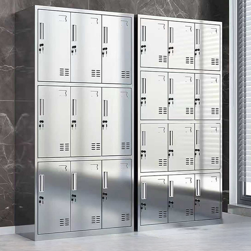 Metallic Stainless Steel 5-tier Home Lockers with Key Locking Mechanism, Louvered Doors, 10 or More Compartments, 3-Wide