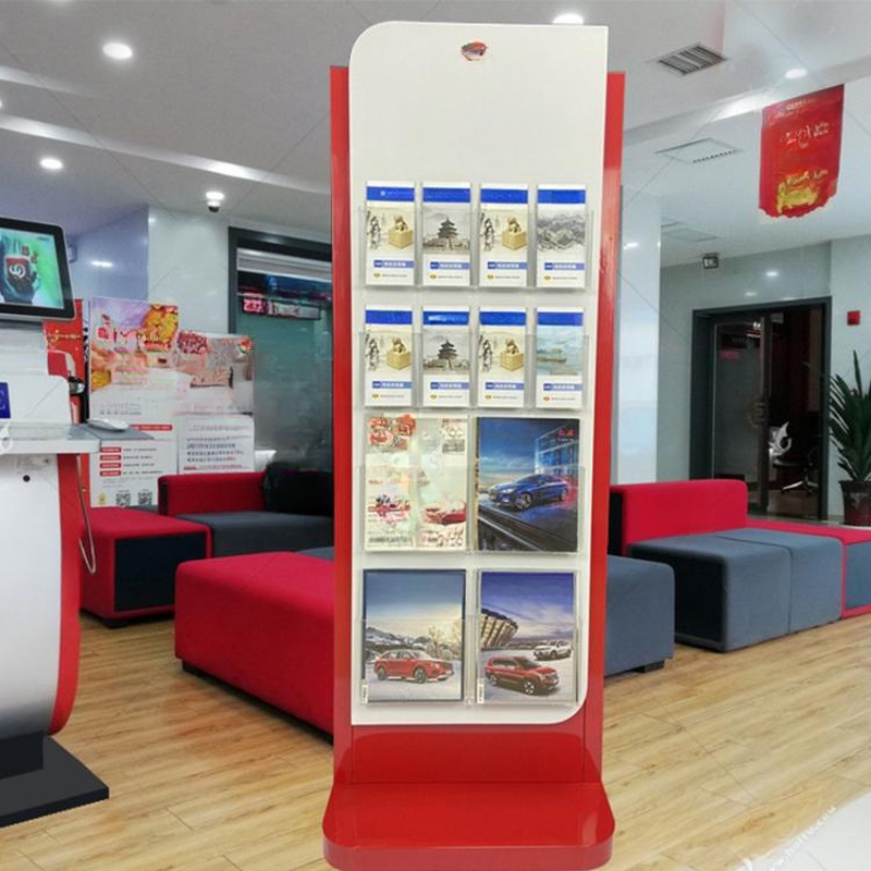 Metal Magazine Rack with Shelves, Pocket, and Divider, 15 in & Above Length, 10 in & Above Height