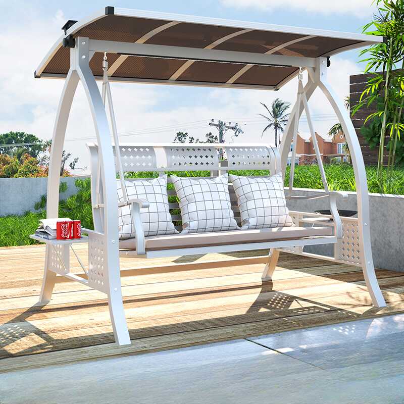 Porch Swing with Stand for 3/Seating for 2 Steel Upholstered with Canopy and Stand