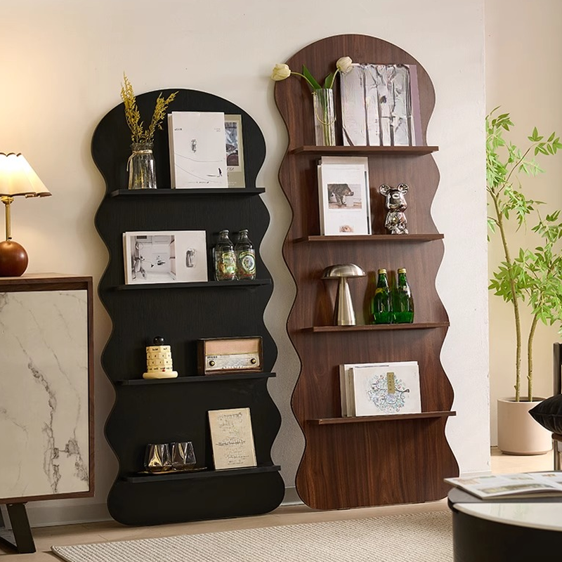 Art Deco Wood Magazine Rack with Shelves, 15 in & Above Length, 10 in & Above Height, Standalone