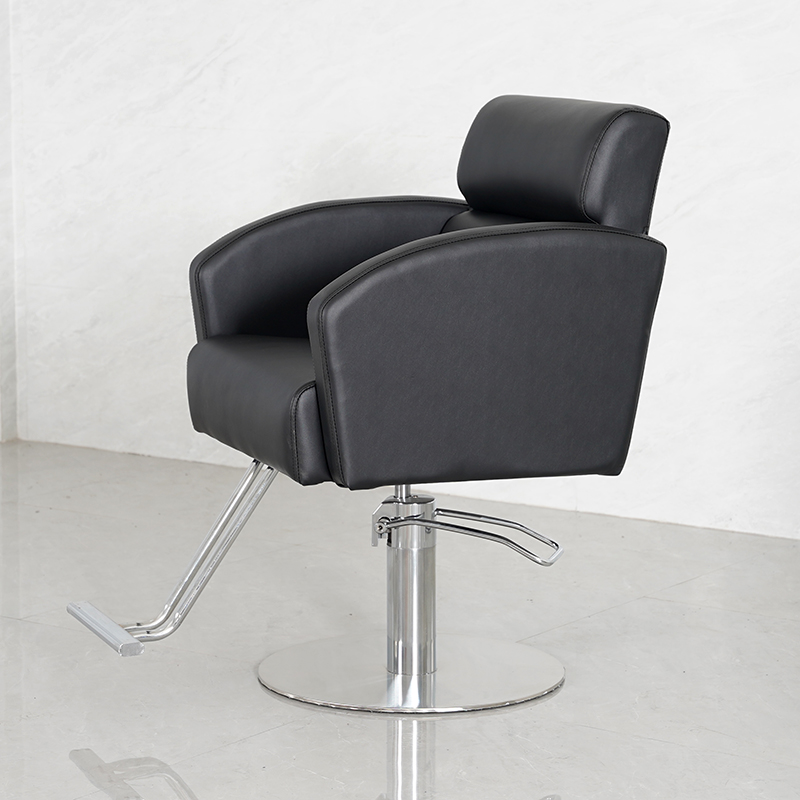 L-Shape Solid Colour Synthetic Leather Adjustable Styling Chair with Footrest