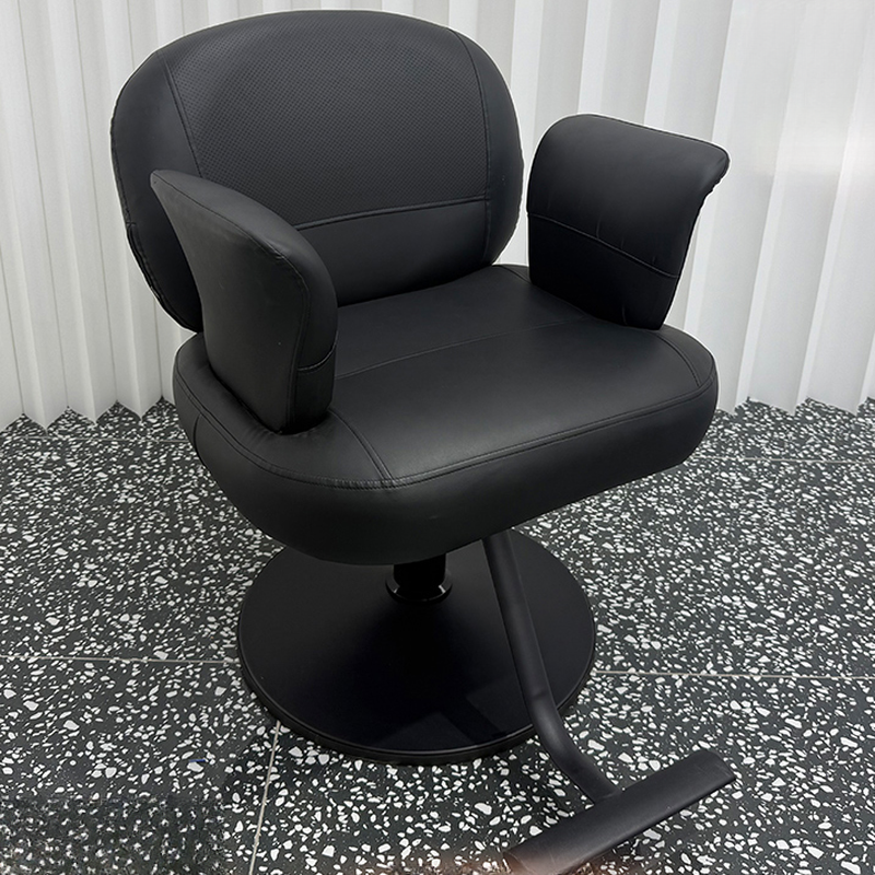 Ergonomic Elliptical Solid Colour Synthetic Leather Midnight Black Styling Chair with Footrest and Adjustable Features