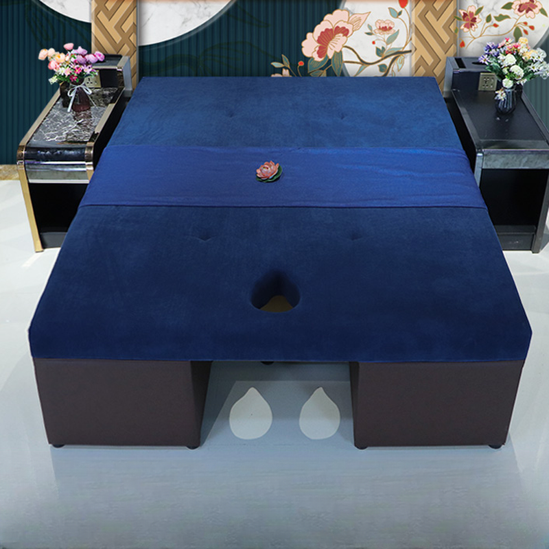 Massage Bed with Fixed Height, Natural Wood Rectangular Top