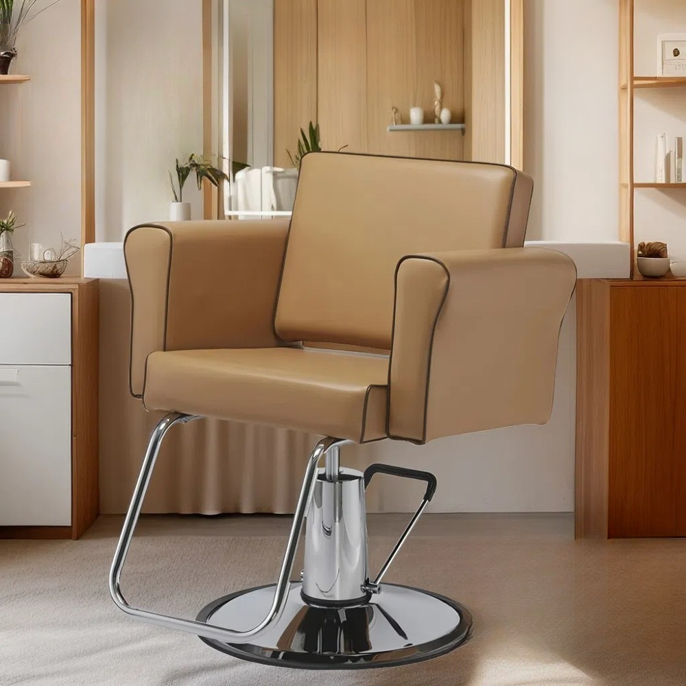 Rectangular Solid Colour Synthetic Leather Styling Chair with Footrest and Adjustable Features