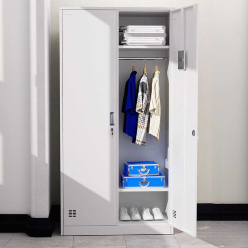 White Contemporary 2-layer/4-layer/5-tier Gym & Locker Room Lockers with Shoe Storage, Louvered/Clear Doors, 10 or More Compartments/Six Compartments/9 Compartments, 3-Wide/2-Wide