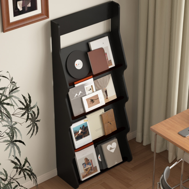 Simplistic Manufactured Wood Magazine Organizer, 15 in & Above Length, 10 in & Above Height, with Shelves, Standalone