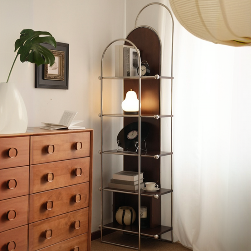 Art Deco Metal Magazine Rack with Shelves, 15 in & Above Length, 10 in & Above Height, Standalone