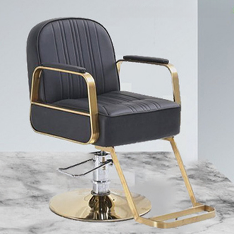 L-Shape Solid Colour Full Back Synthetic Leather Adjustable Styling Chair with Footrest