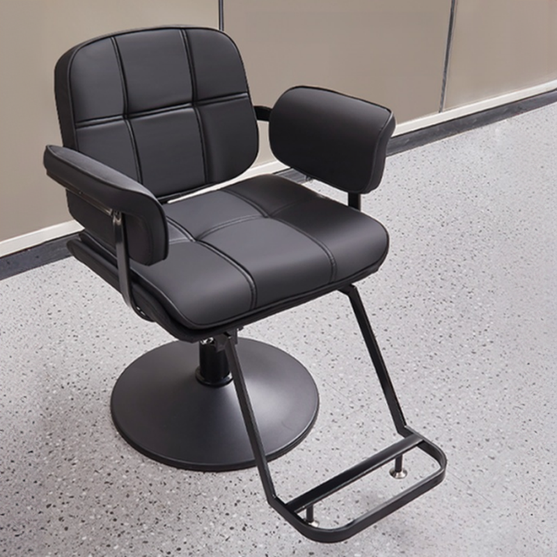 Ergonomic L-Shape Solid Colour Full Back Midnight Black Synthetic Leather Adjustable Styling Chair