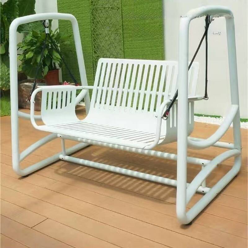 Beige/Light Green/Lemon Colour Porch Swing with Stand for 3/Seating for 2, Stainless Alloy Frame, Upholstered with Chain and Stand