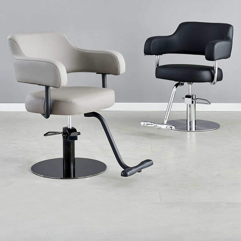 Ergonomic L-Shape Solid Colour Synthetic Leather Styling Chair with Footrest and Adjustable Features