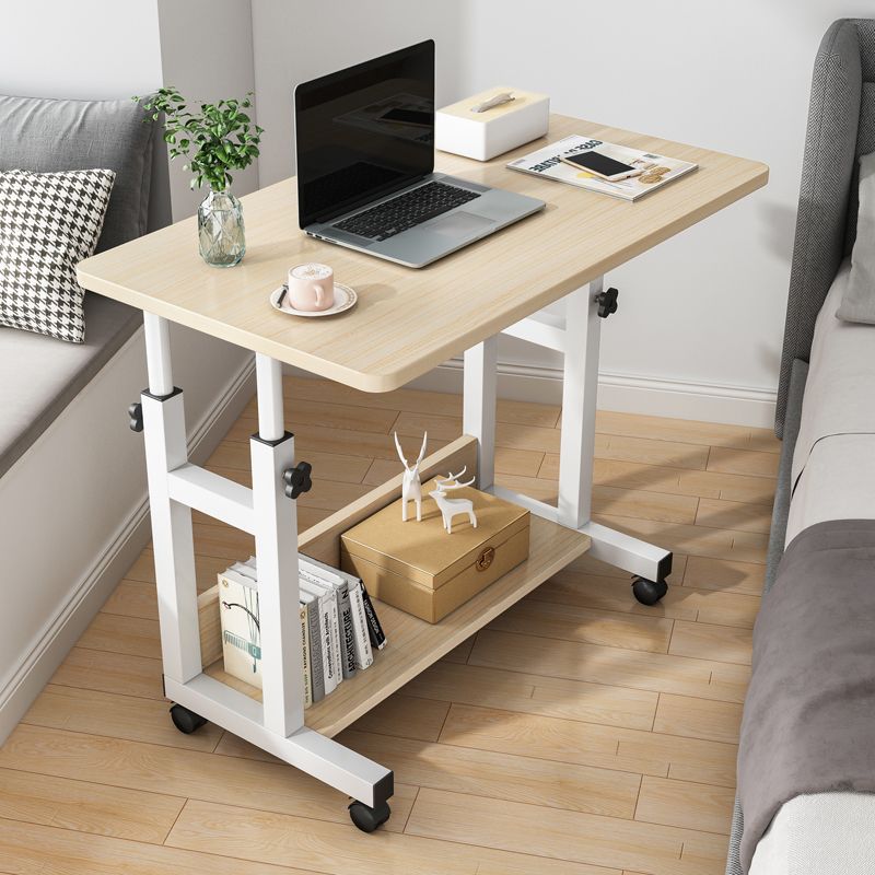 Trendy Manufactured Wood Laptop Cart with Adaptable Height and Casters, Stand Vertical Installation