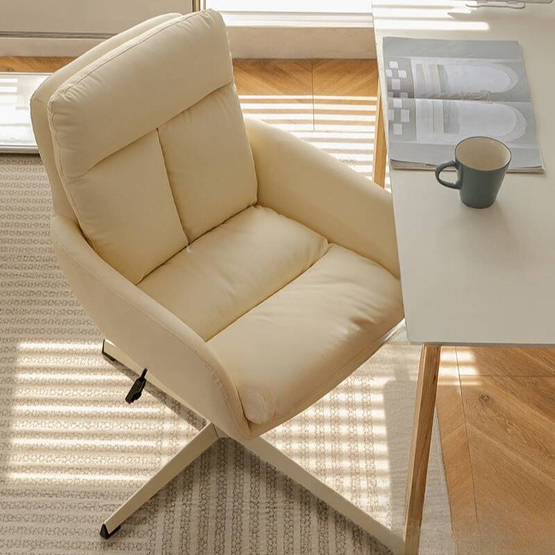 Ergonomic Calfskin Office Furniture in Midnight Black/Light Gray with Rotatable Armrest, Tilt Available, and Adjustable Back Angle