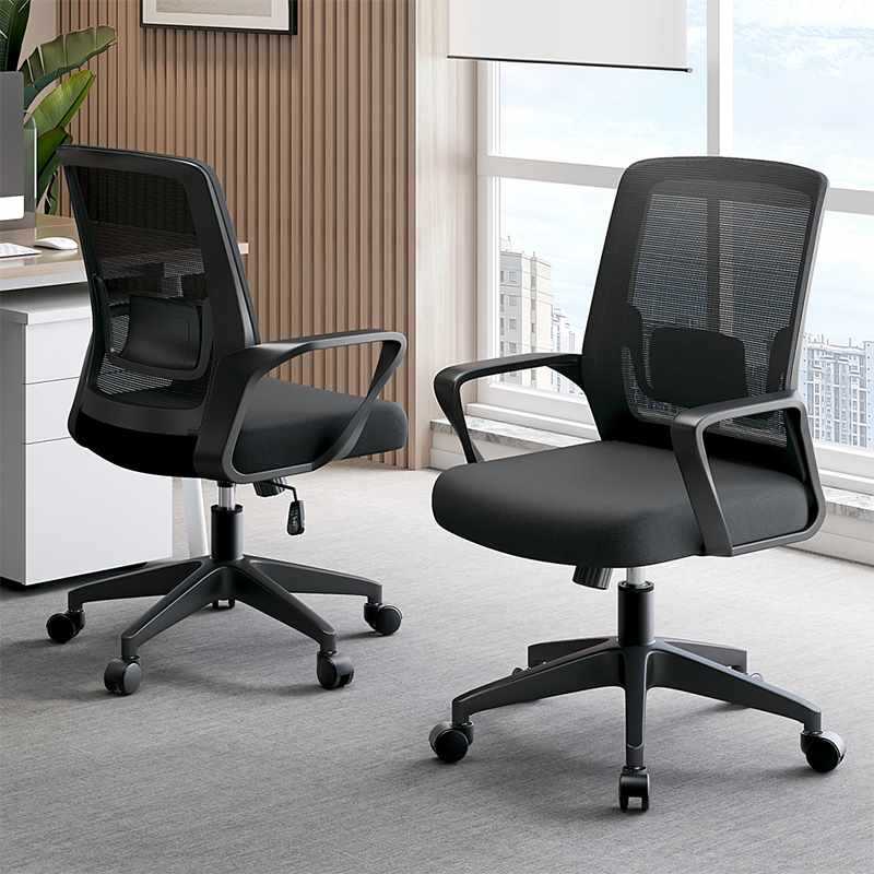 Studio Chairs with Ink/Light Gray Upholstered Armrest, Portable Wheels, Ergonomic Lumbar Support, and Tilt Available