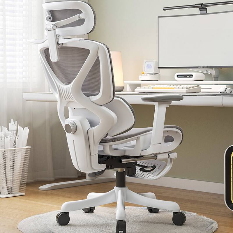 Mesh Office Desk Chairs with Foot Support, Waterfall Seat, Lumbar Support, Adjustable Back Angle, Height Adjustable Armrests, and Headrest