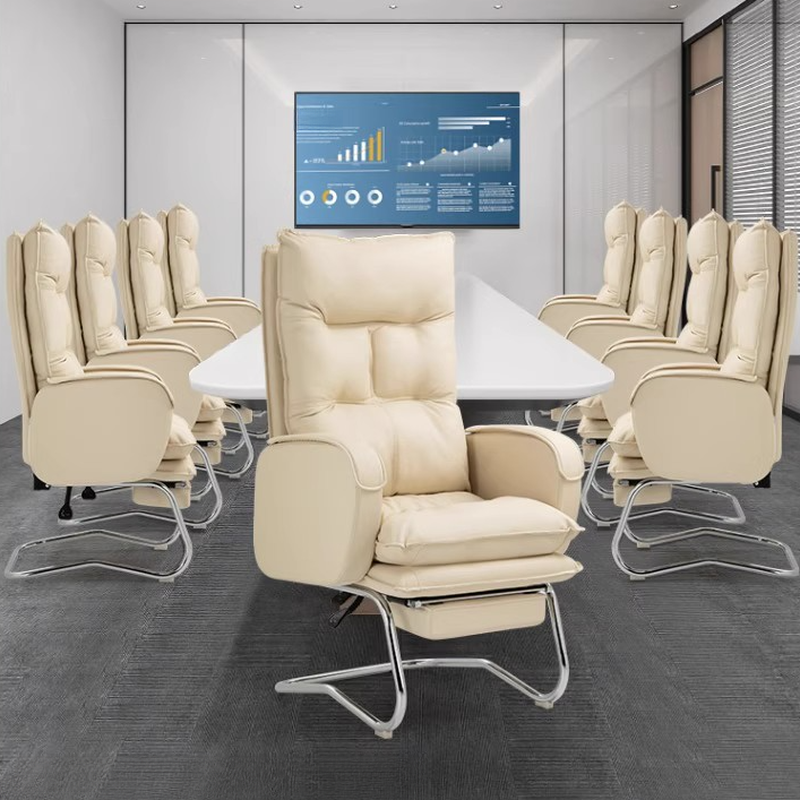 Trendy Ergonomic Auburn/Gray/Ink Study Chair with Armrest, Metal Frame and Adjustable Back Angle, Footrest Included/Not Included