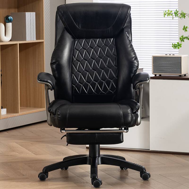 Studio Chairs in Hideskin with Ink/Dark Brown Armrest, Portable Wheels, Leg Rest, Ergonomic and Adjustable Back Angle